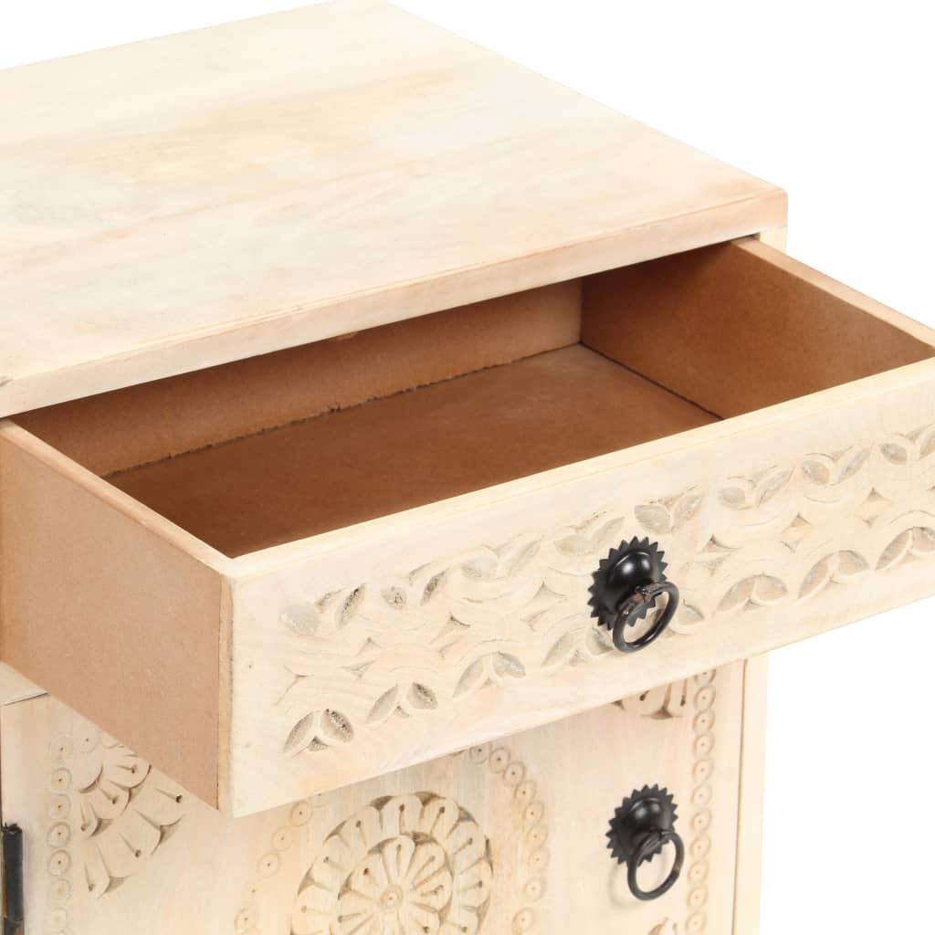 Comodino 40x30x50 cm in Legno Massello di Mango | homemem39