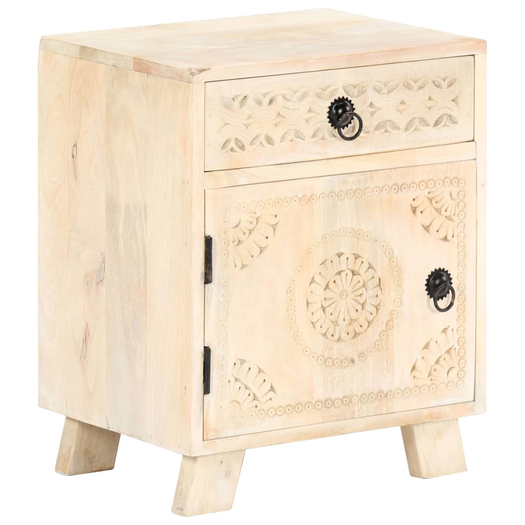 Comodino 40x30x50 cm in Legno Massello di Mango | homemem39