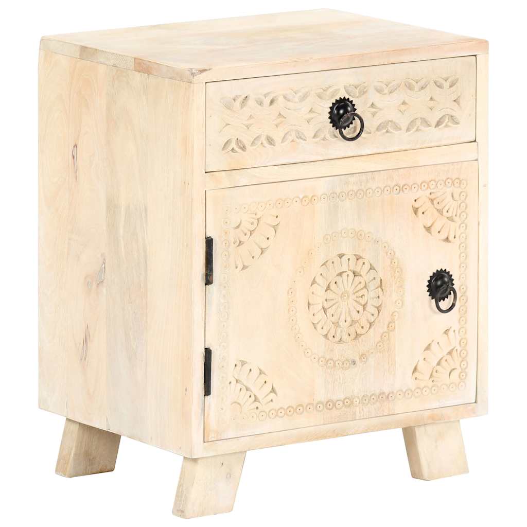 Comodino 40x30x50 cm in Legno Massello di Mango