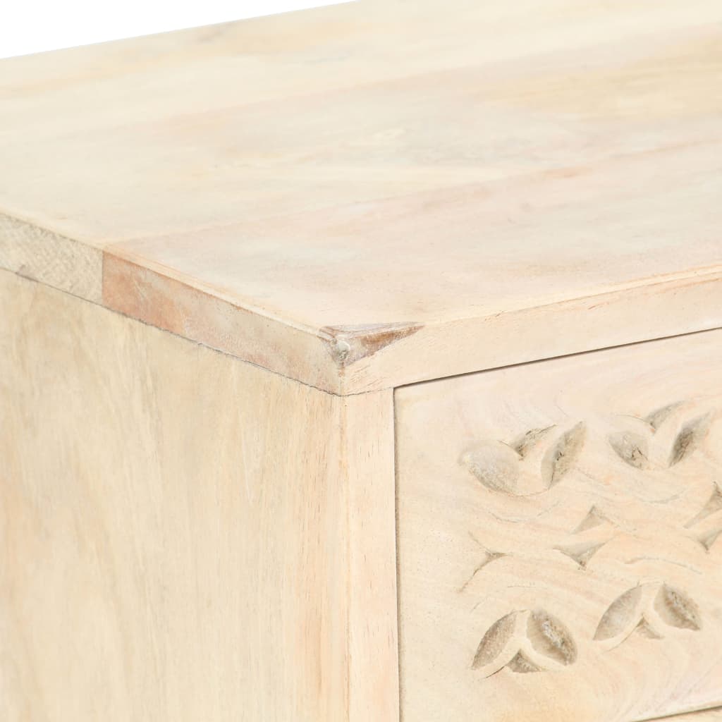 Comodino 40x30x50 cm in Legno Massello di Mango - homemem39