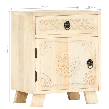 Comodino 40x30x50 cm in Legno Massello di Mango | homemem39