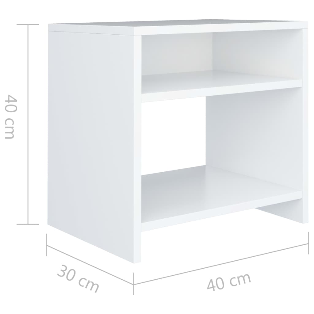 Comodino Bianco 40x30x40 cm Legno Ingegnerizzato - homemem39