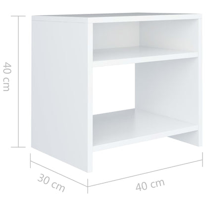 Comodini Bianchi 2 pz 40x30x40 cm Legno Ingegnerizzato - homemem39