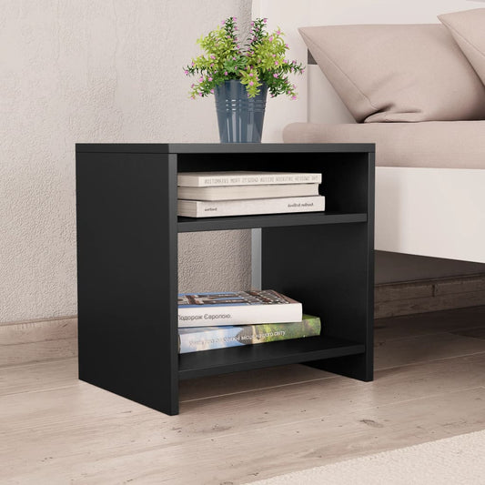 Comodino Nero 40x30x40 cm in Legno Multistrato - homemem39