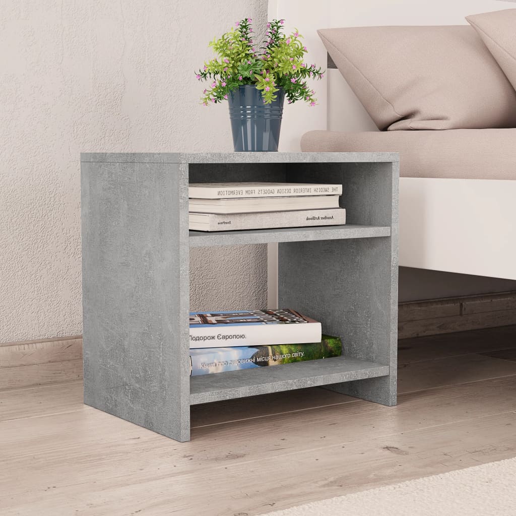 Comodini 2 pz Grigio Cemento 40x30x40 cm in Legno Multistrato - homemem39