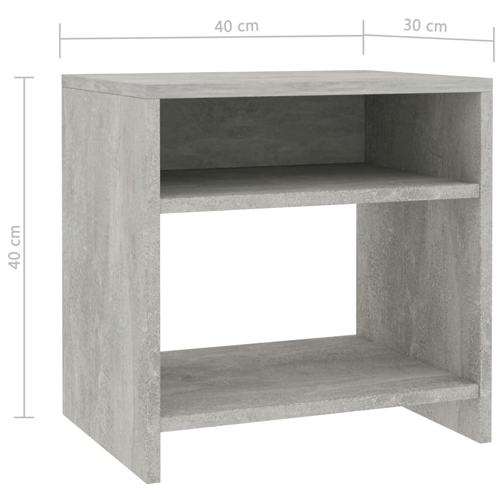 Comodini 2 pz Grigio Cemento 40x30x40 cm in Legno Multistrato - homemem39