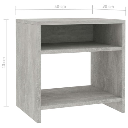 Comodini 2 pz Grigio Cemento 40x30x40 cm in Legno Multistrato - homemem39