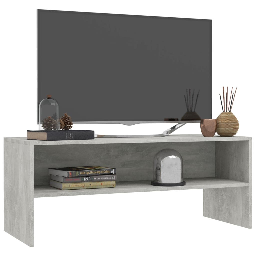 Mobile Porta TV Grigio Cemento 100x40x40cm in Legno Multistrato - homemem39