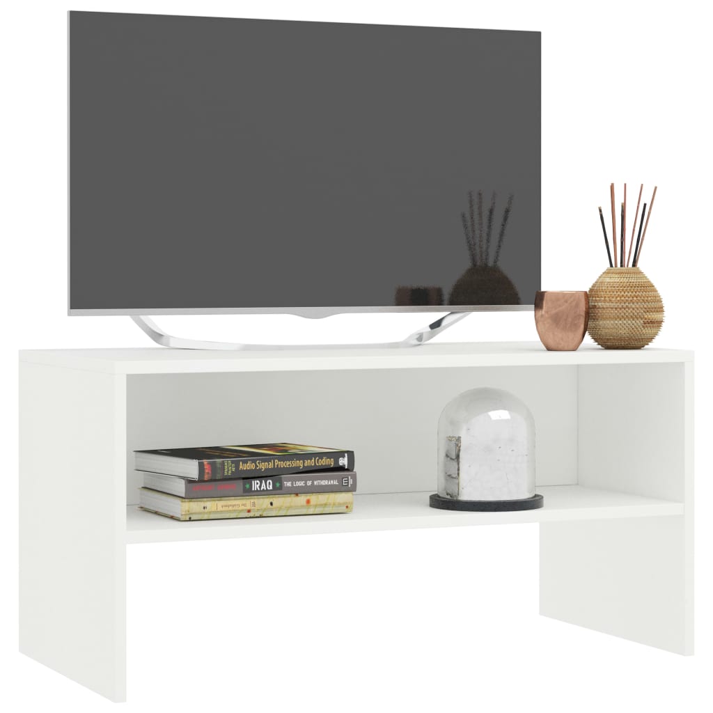 Mobile Porta TV Bianco 80x40x40 cm in Legno Multistrato - homemem39