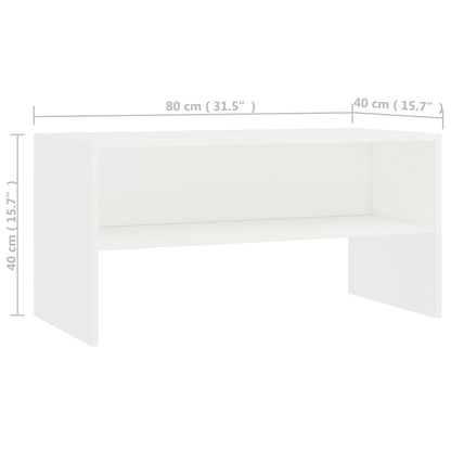 Mobile Porta TV Bianco 80x40x40 cm in Legno Multistrato - homemem39
