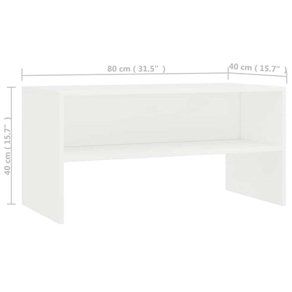 Mobile Porta TV Bianco 80x40x40 cm in Legno Multistrato