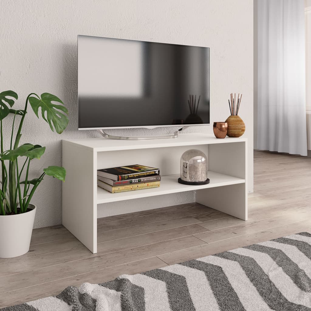 Mobile Porta TV Bianco 80x40x40 cm in Legno Multistrato - homemem39