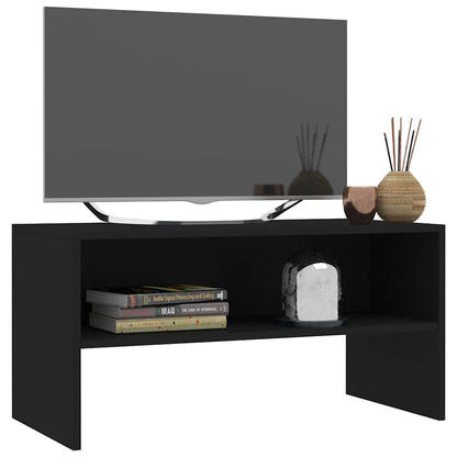 Mobile Porta TV Nero 80x40x40 cm in Legno Multistrato