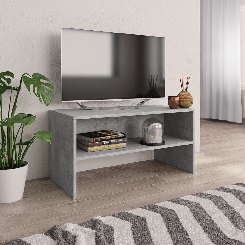 Mobile Porta TV Grigio Cemento 80x40x40 cm in Legno Multistrato