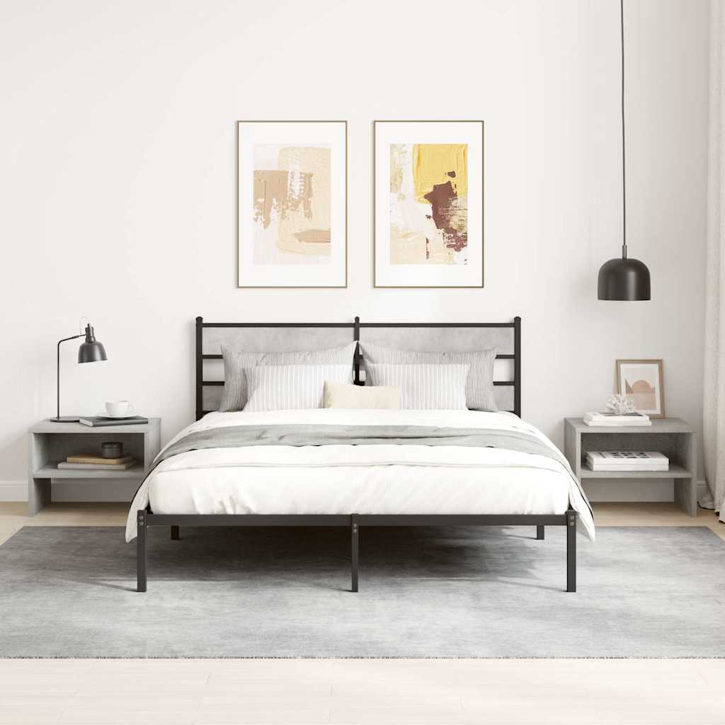 Comodino Grigio Cemento 40x30x30 cm in Legno Multistrato - homemem39