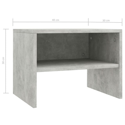 Comodini 2 pz Grigio Cemento 40x30x30 cm in Legno Multistrato - homemem39
