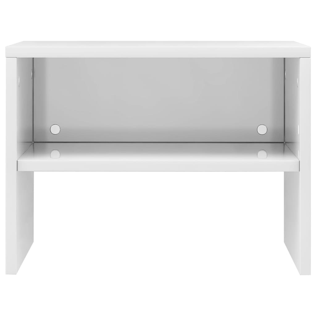 Comodini 2 pz Bianco Lucido 40x30x30 cm in Legno Multistrato - homemem39