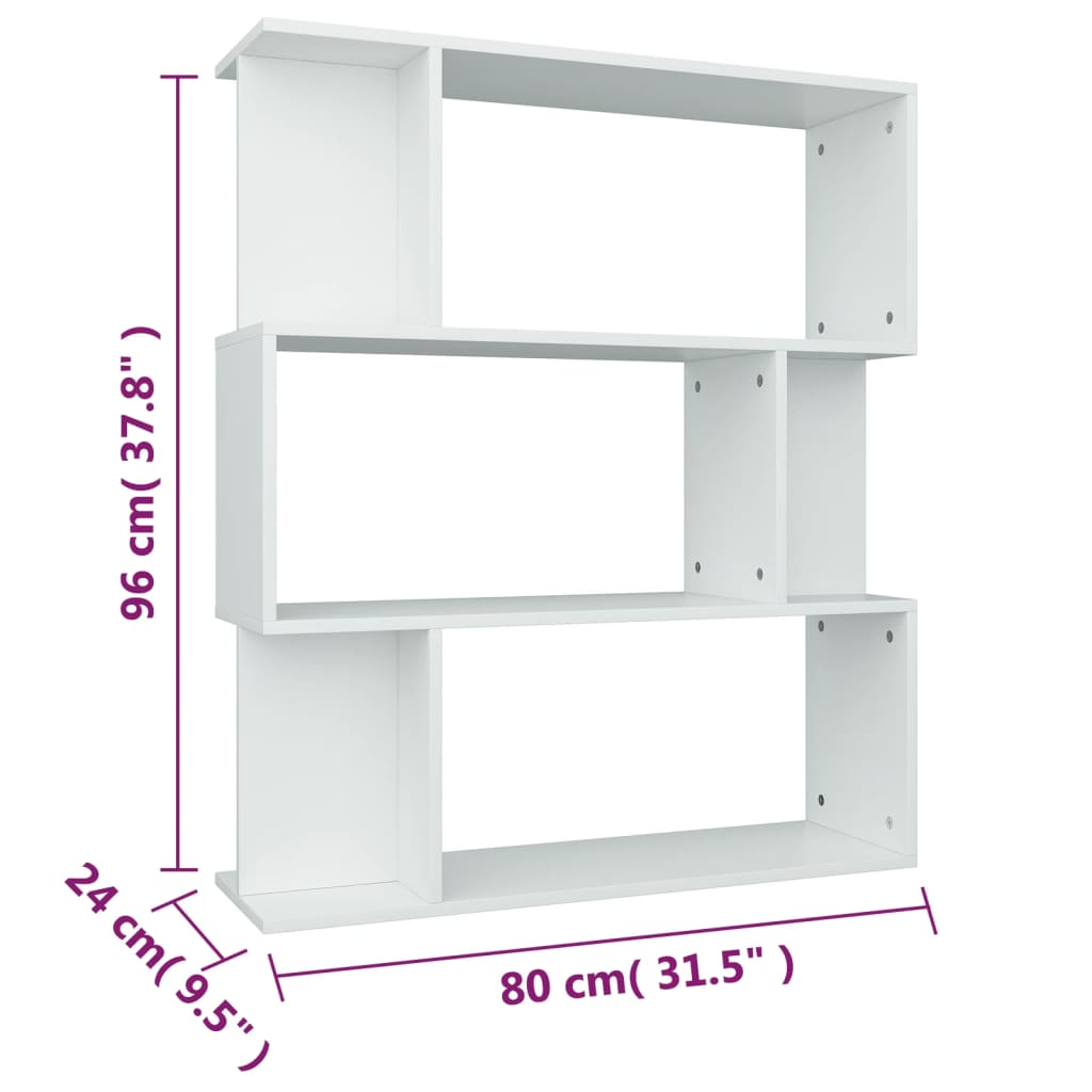 Libreria/Divisorio Bianco 80x24x96 cm in Legno Ingegnerizzato | homemem39