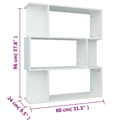 Libreria/Divisorio Bianco 80x24x96 cm in Legno Ingegnerizzato | homemem39