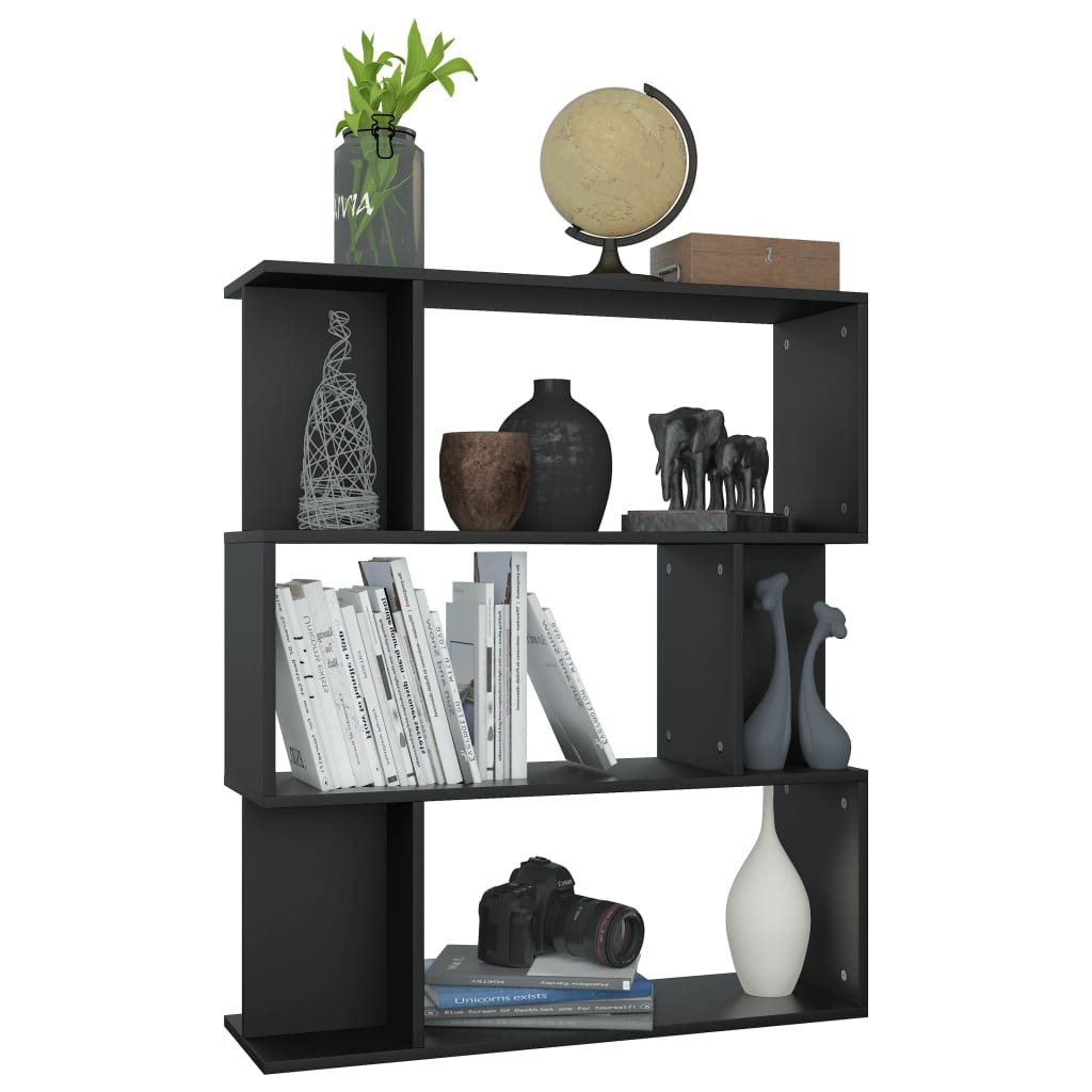 Libreria/Divisorio Nero 80x24x96 cm in Legno Ingegnerizzato | homemem39