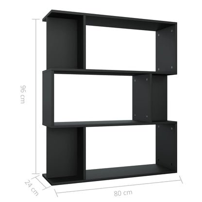 Libreria/Divisorio Nero 80x24x96 cm in Legno Ingegnerizzato | homemem39