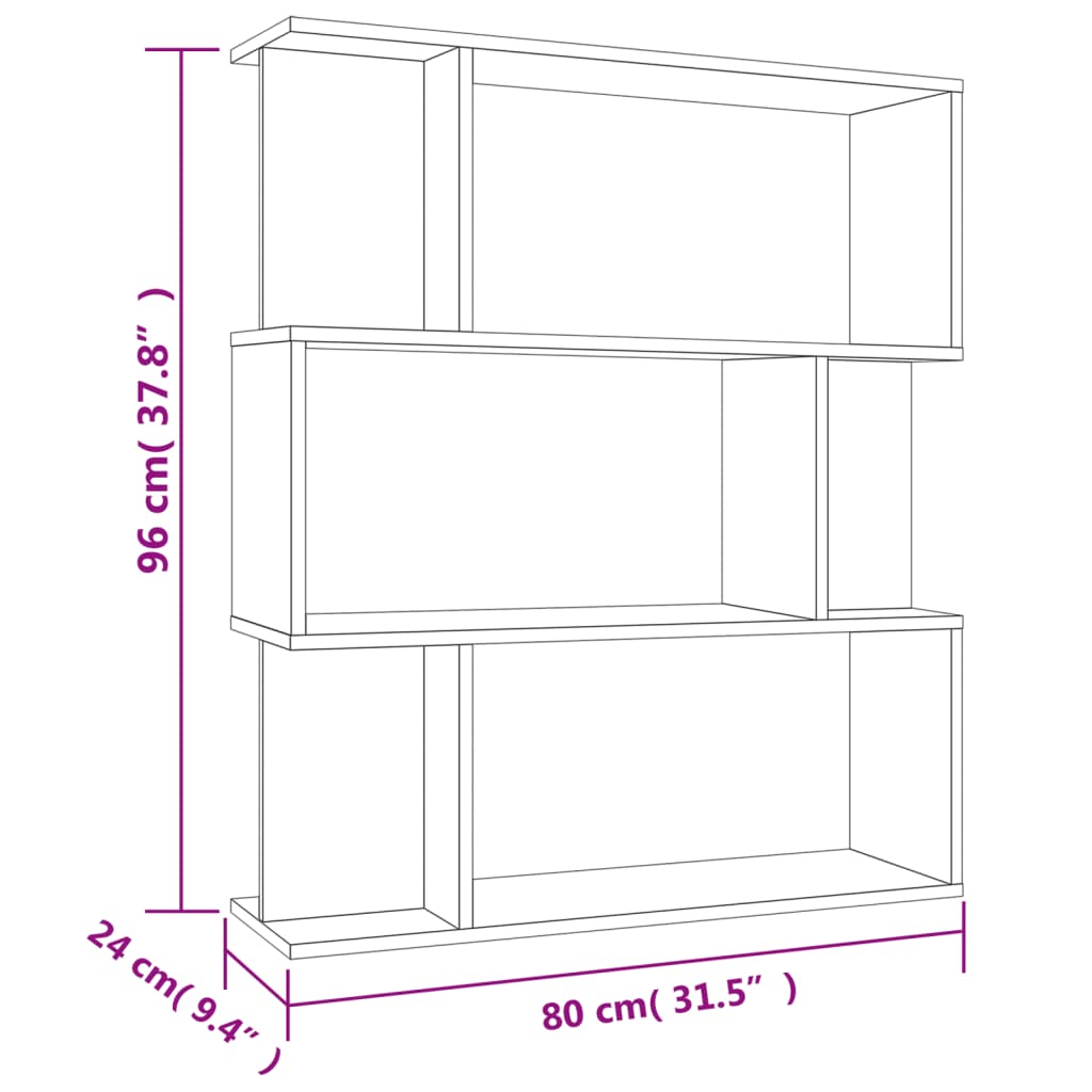 Libreria/Divisorio Grigio Cemento 80x24x96 cm Legno Ingegnerizzato | homemem39