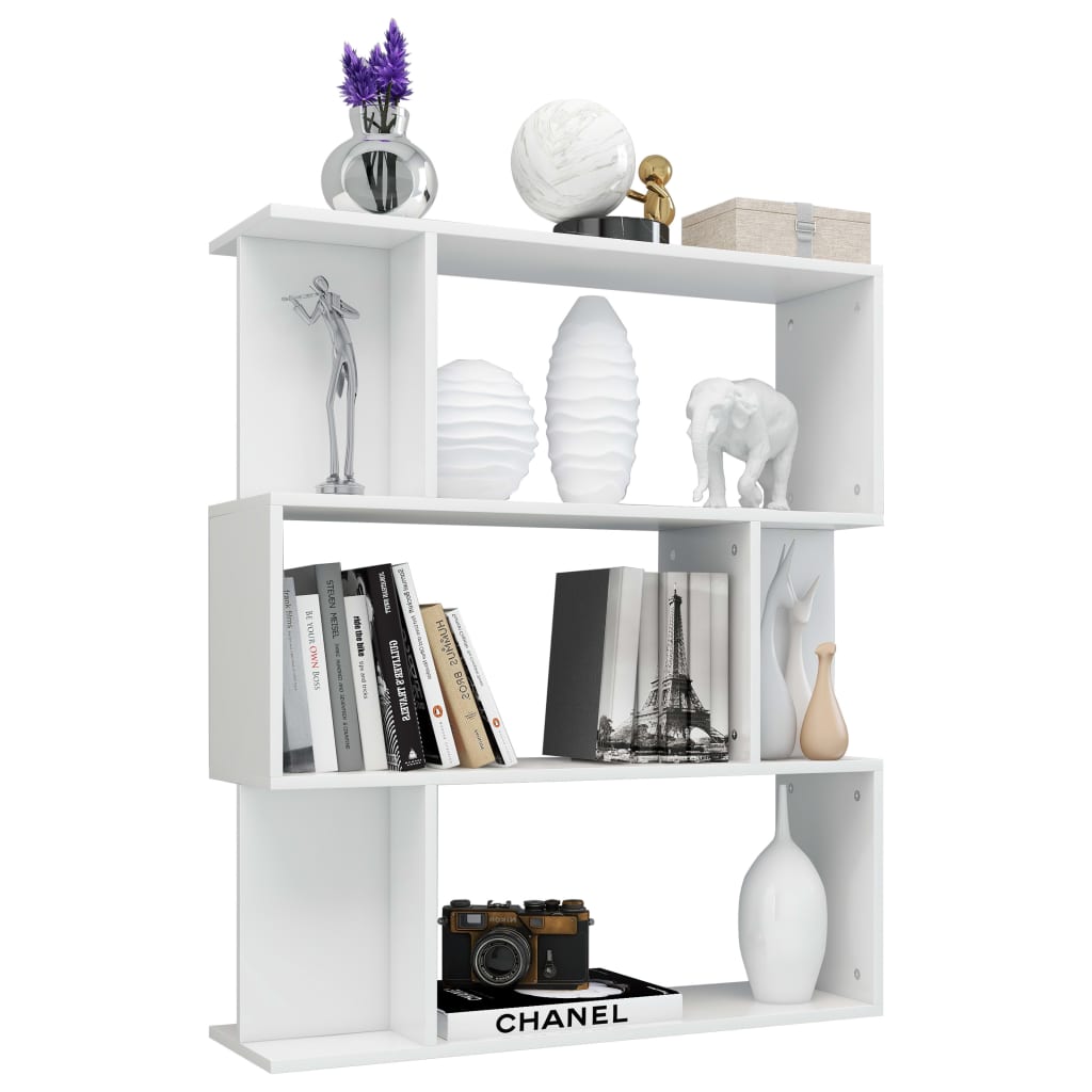 Libreria/Divisorio Bianco Lucido 80x24x96 cm - homemem39