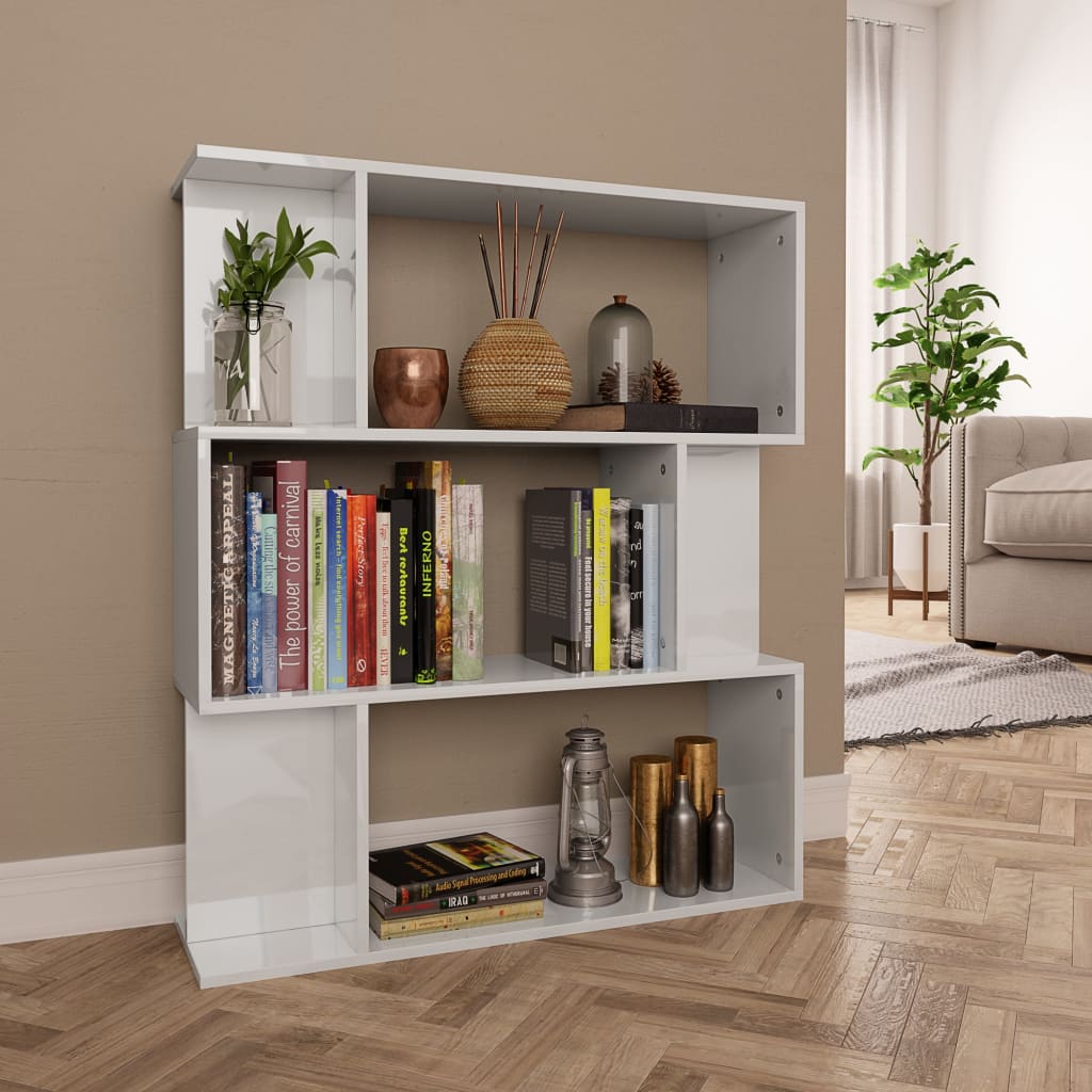 Libreria/Divisorio Bianco Lucido 80x24x96 cm - homemem39