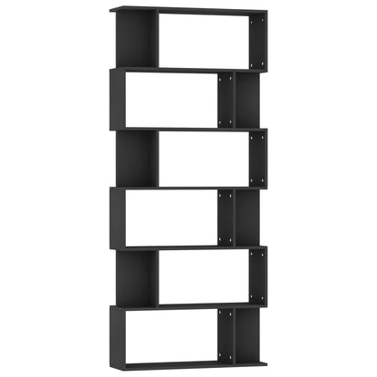 Libreria/Divisorio Nero 80x24x192 cm in Legno Ingegnerizzato | homemem39