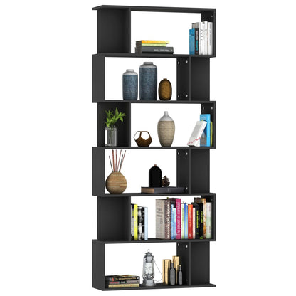 Libreria/Divisorio Nero 80x24x192 cm in Legno Ingegnerizzato | homemem39