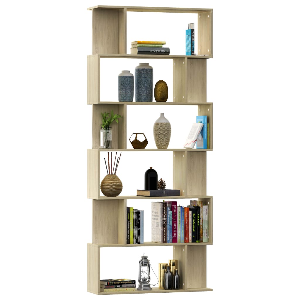 Libreria/Divisorio Rovere Sonoma 80x24x192 cm Legno Ingegnerizzato | homemem39