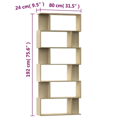 Libreria/Divisorio Rovere Sonoma 80x24x192 cm Legno Ingegnerizzato | homemem39