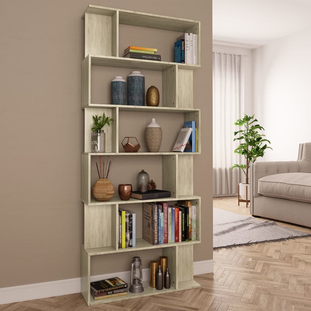 Libreria/Divisorio Rovere Sonoma 80x24x192 cm Legno Ingegnerizzato | homemem39