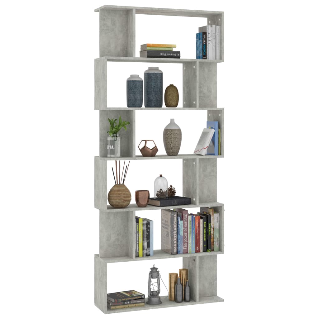 Libreria/Divisorio Grigio Cemento 80x24x192cm Legno Ingegnerizzato