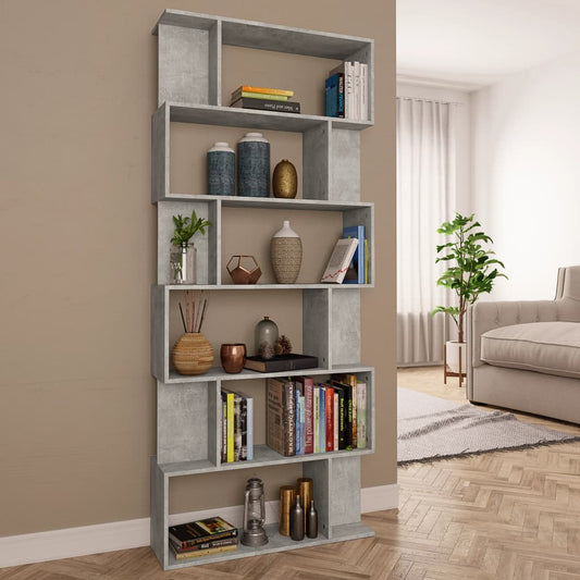 Libreria/Divisorio Grigio Cemento 80x24x192cm Legno Ingegnerizzato