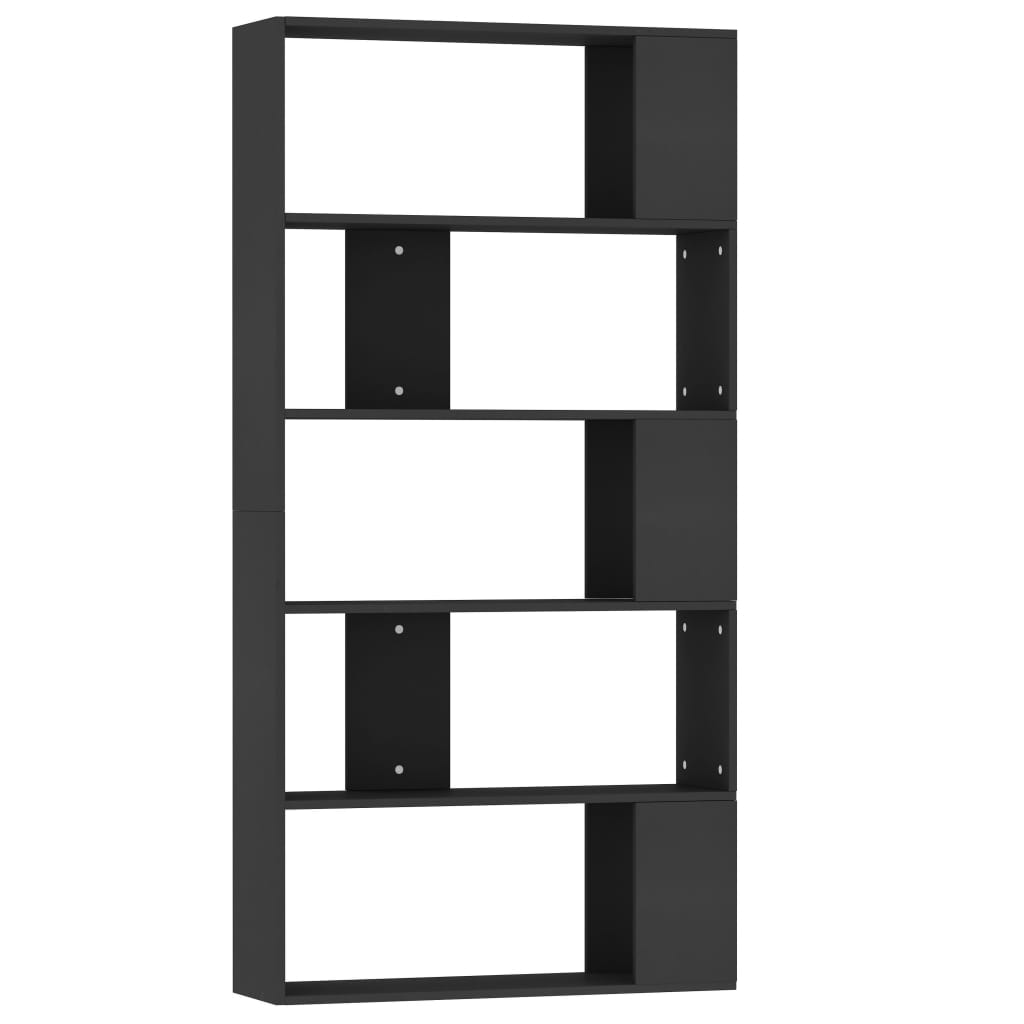 Libreria/Divisorio Nero 80x24x159 cm in Legno Ingegnerizzato | homemem39