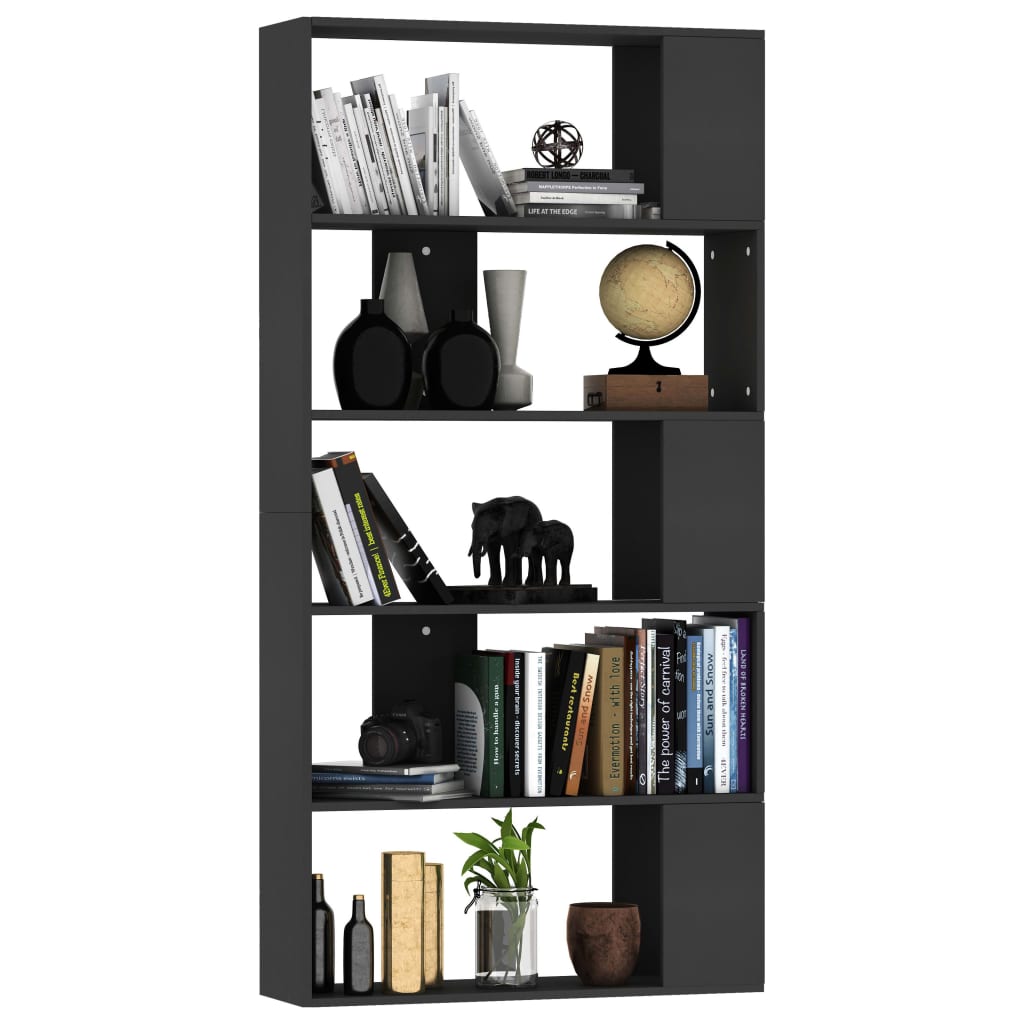 Libreria/Divisorio Nero 80x24x159 cm in Legno Ingegnerizzato | homemem39