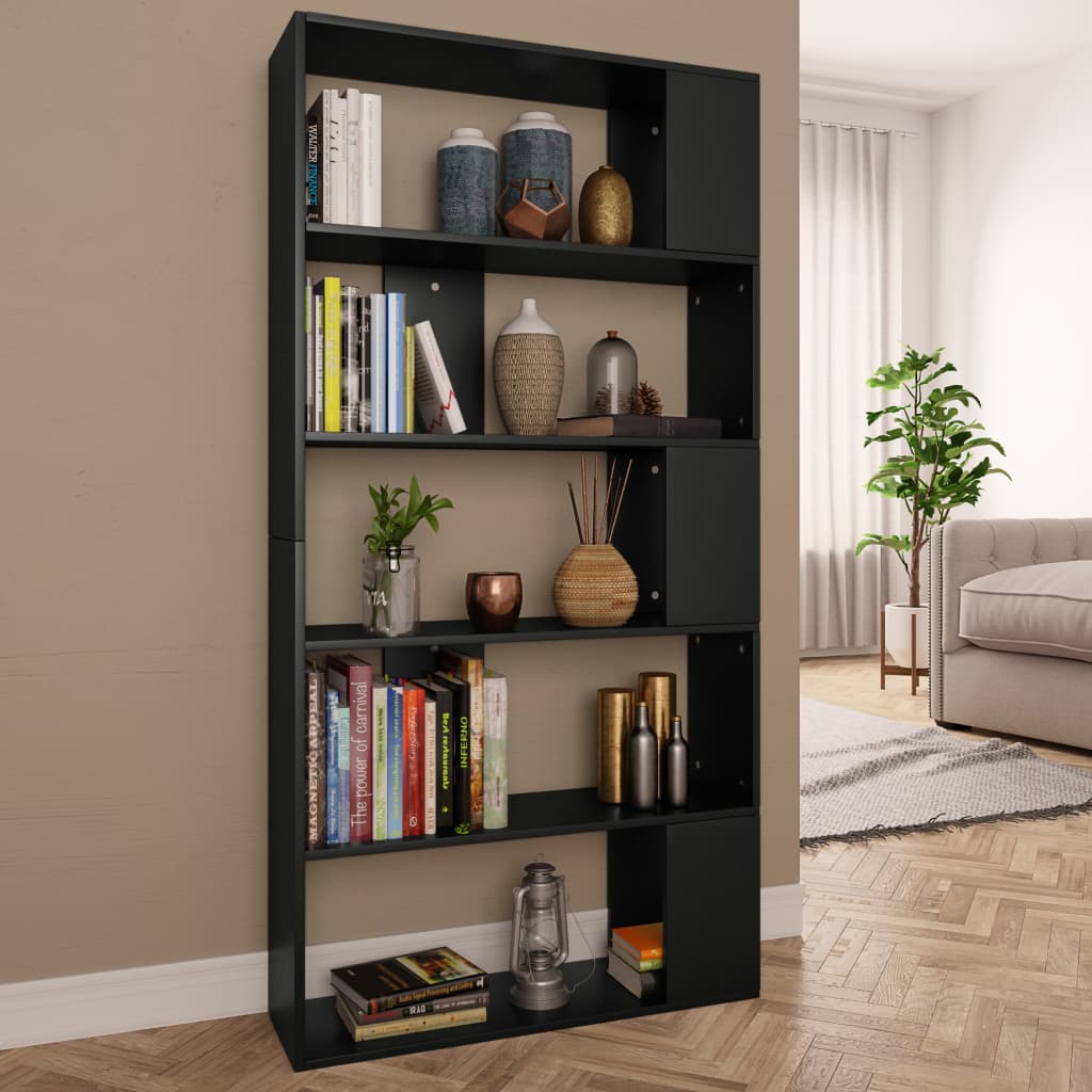 Libreria/Divisorio Nero 80x24x159 cm in Legno Ingegnerizzato | homemem39
