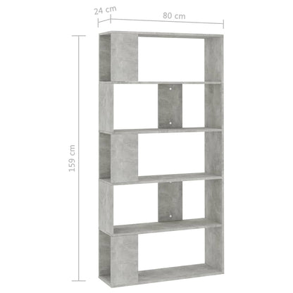 Libreria/Divisorio Grigio Cemento 80x24x159cm