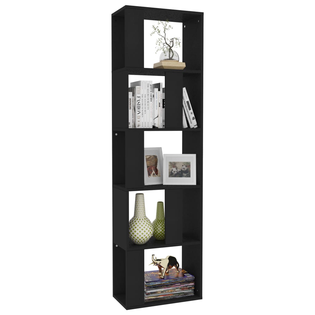 Libreria/Divisorio Nero 45x24x159 cm in Legno Multistrato | homemem39