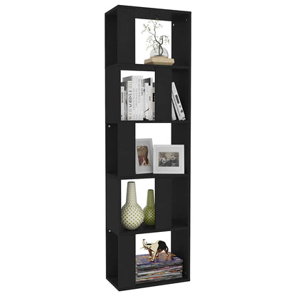 Libreria/Divisorio Nero 45x24x159 cm in Legno Multistrato