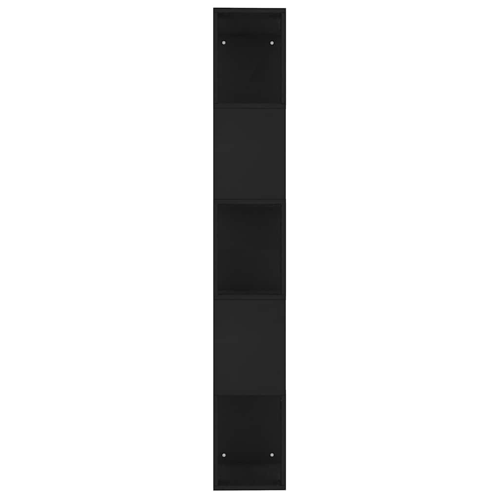 Libreria/Divisorio Nero 45x24x159 cm in Legno Multistrato