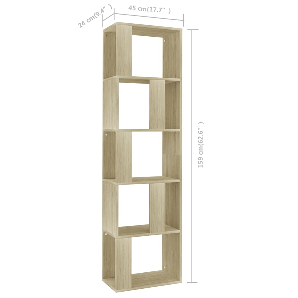 Libreria/Divisorio Rovere Sonoma 45x24x159 cm Legno Multistrato | homemem39