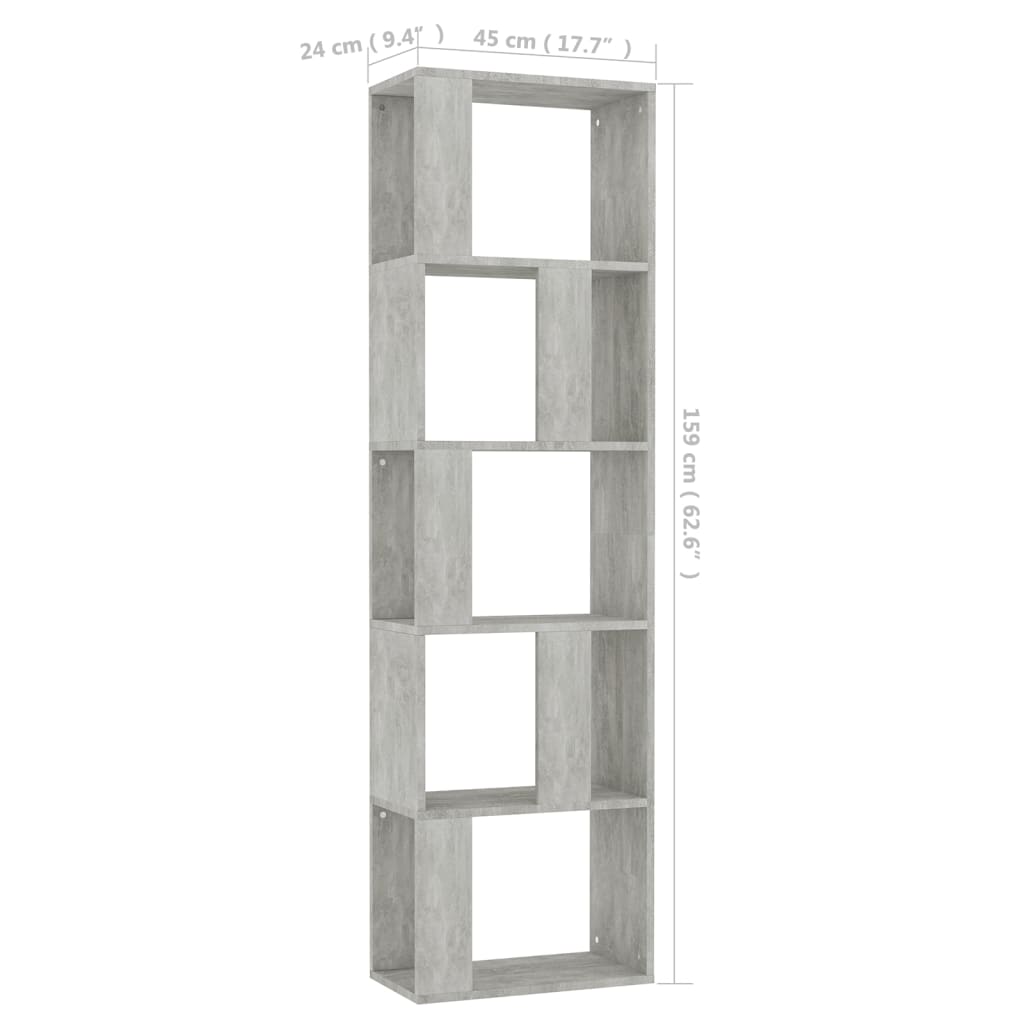 Libreria/Divisorio Grigio Cemento 45x24x159cm Legno Multistrato | homemem39