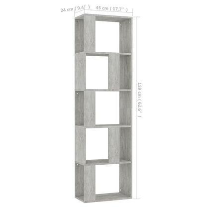 Libreria/Divisorio Grigio Cemento 45x24x159cm Legno Multistrato | homemem39