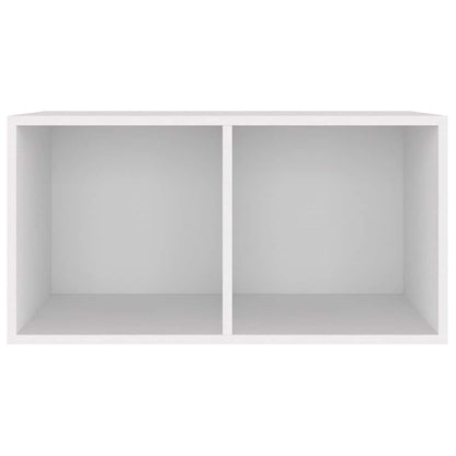 Contenitore per Vinili Bianco 71x34x36 cm in Legno Multistrato