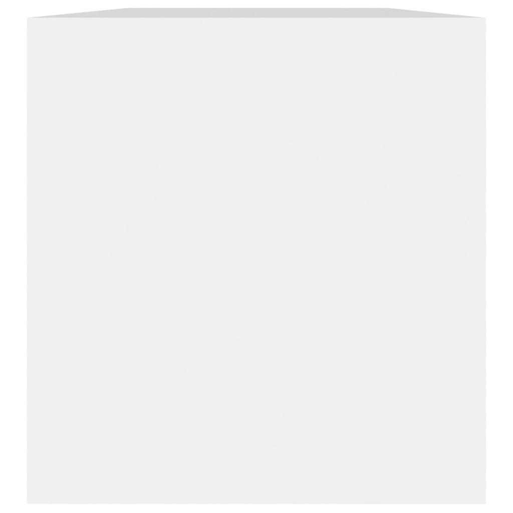 Contenitore per Vinili Bianco 71x34x36 cm in Legno Multistrato