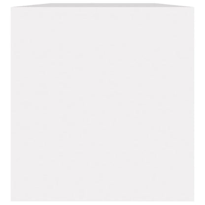 Contenitore per Vinili Bianco 71x34x36 cm in Legno Multistrato