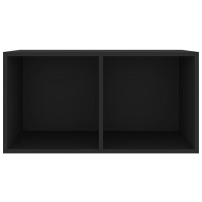 Contenitore per Vinili Nero 71x34x36 cm in Legno Multistrato - homemem39