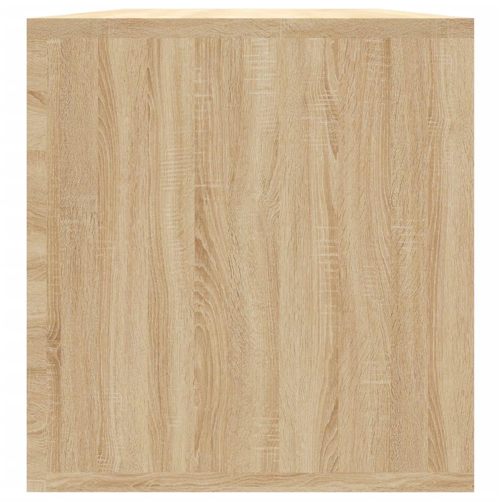 Contenitore per Vinili Rovere 71x34x36 cm in Legno Multistrato - homemem39
